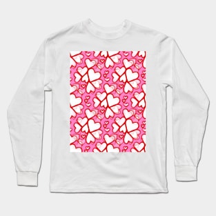 HAPPY Valentines Day White Hearts. Long Sleeve T-Shirt